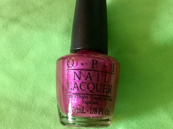 Nail polish swatch / manicure of shade OPI Samba-dy Loves Purple Liquid Sand