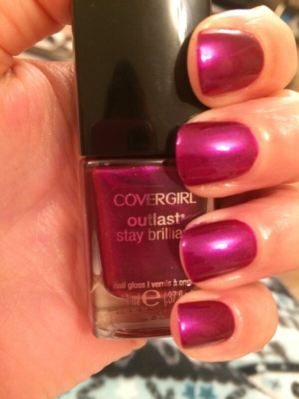 Nail polish swatch / manicure of shade CoverGirl Fuchsia flame