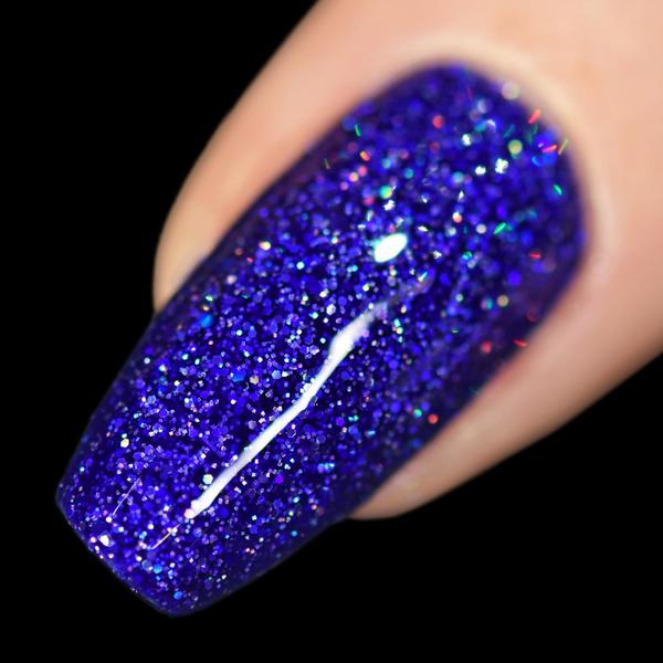 Nail polish swatch / manicure of shade Holo Taco Midnight Spark