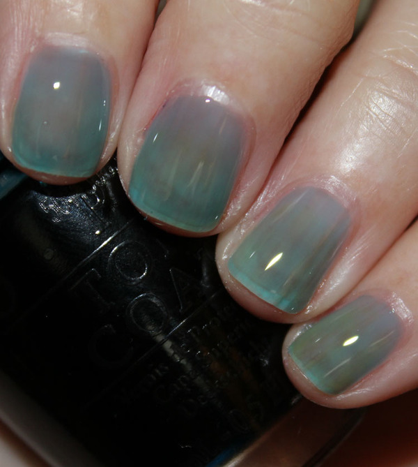 Nail polish swatch / manicure of shade OPI I Can Teal You Like Me
