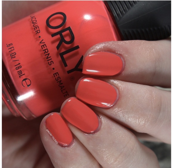 Nail polish swatch / manicure of shade Orly Hot Pursuit