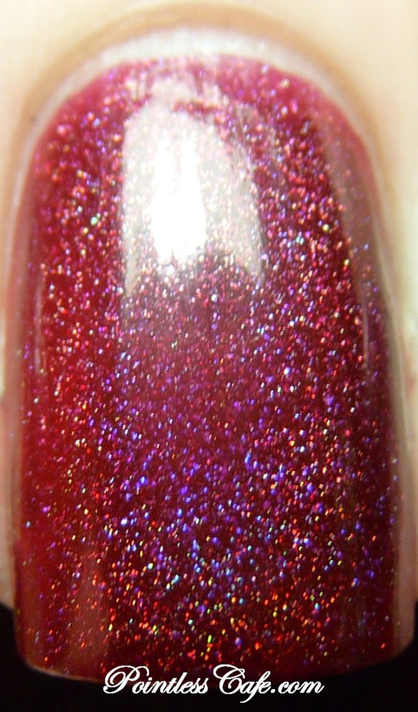 Nail polish swatch / manicure of shade Glitter Gal Hot Chilli