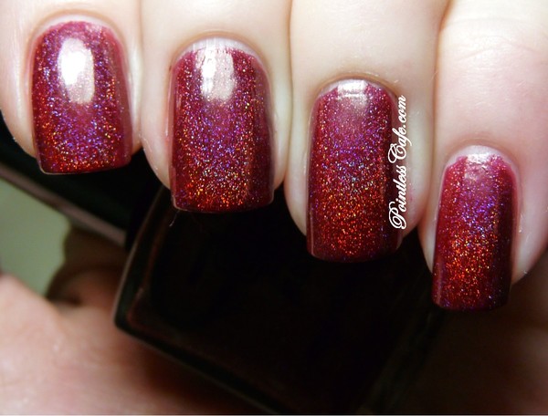 Nail polish swatch / manicure of shade Glitter Gal Hot Chilli