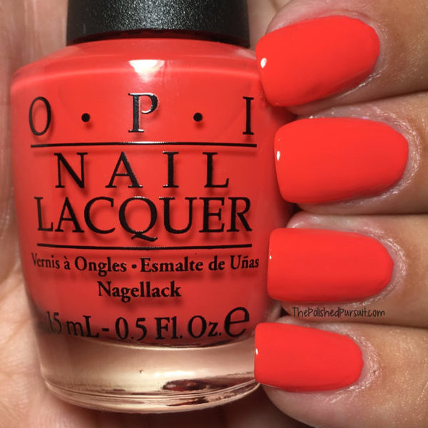 Nail polish swatch / manicure of shade OPI Living On the Bula-vard!