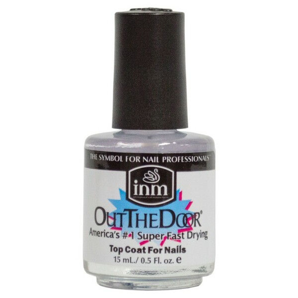 Nail polish swatch / manicure of shade Out The Door Super Fast Drying Top Coat