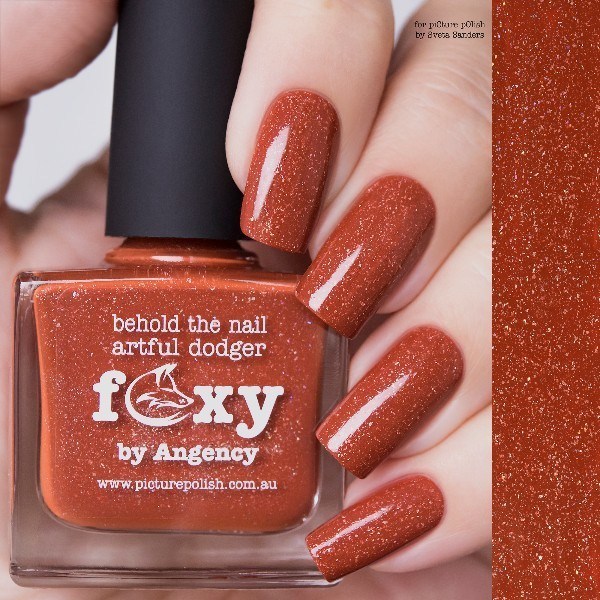 Nail polish swatch / manicure of shade piCture pOlish Foxy