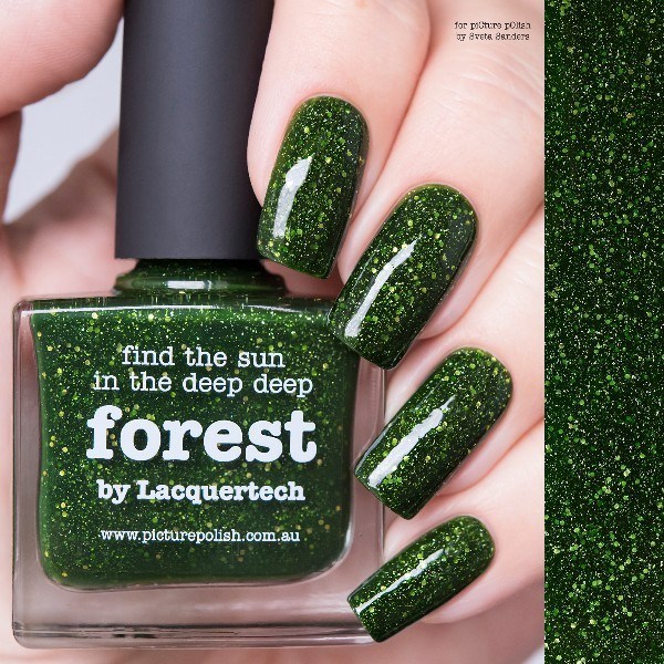 Nail polish swatch / manicure of shade piCture pOlish Forest