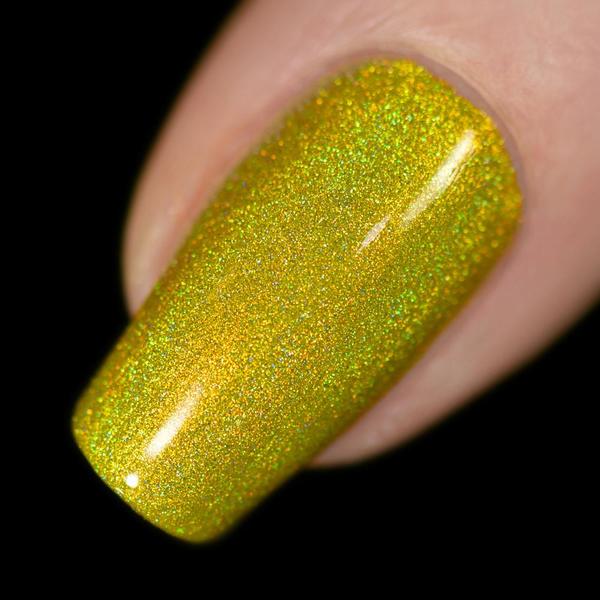 Nail polish swatch / manicure of shade Holo Taco Lemon Sucker