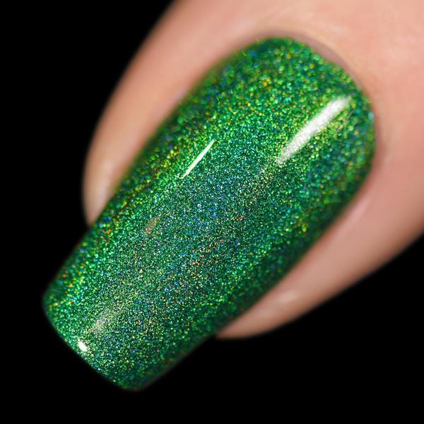 Nail polish swatch / manicure of shade Holo Taco Green Taffy