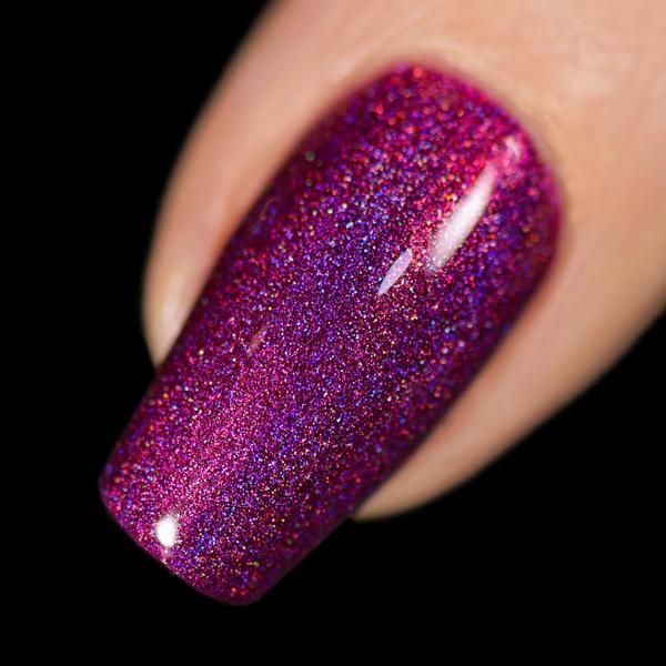 Nail polish swatch / manicure of shade Holo Taco Magenta Jelly