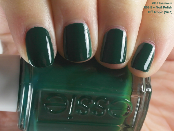 Nail polish swatch / manicure of shade essie Off Tropic