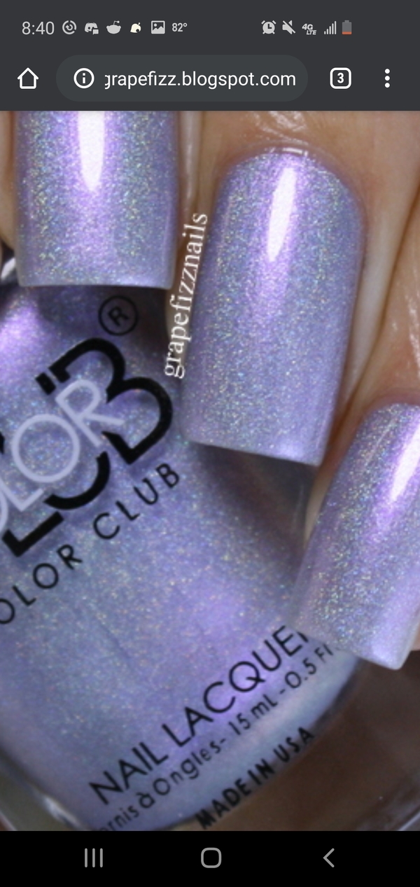 Nail polish swatch / manicure of shade Color Club Bewitched