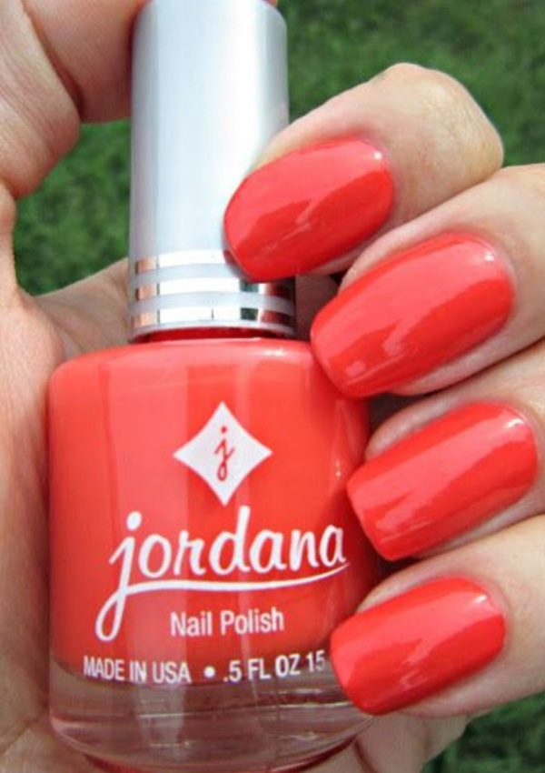 Nail polish swatch / manicure of shade Jordana Orangesicle
