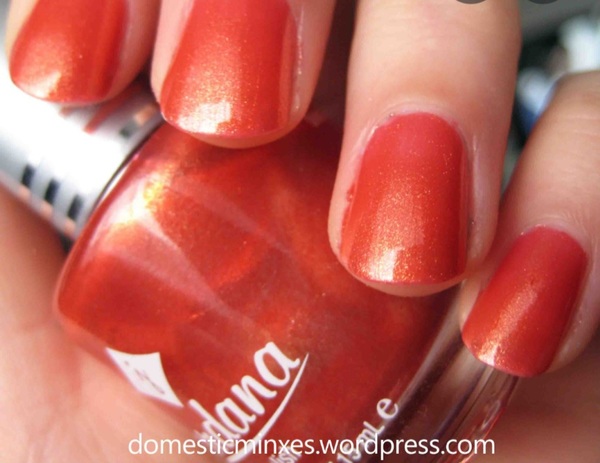 Nail polish swatch / manicure of shade Jordana Hot and Spicy