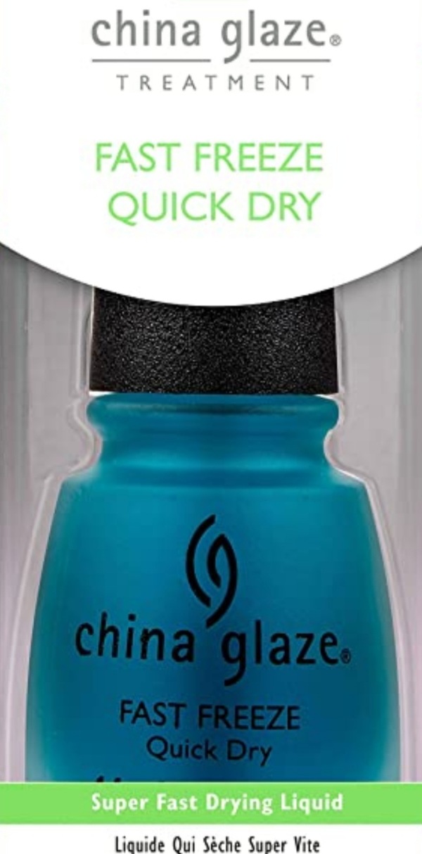 Nail polish swatch / manicure of shade China Glaze Fast Freeze Dry Drops