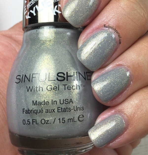 Nail polish swatch / manicure of shade Sinful Colors Slay Grey