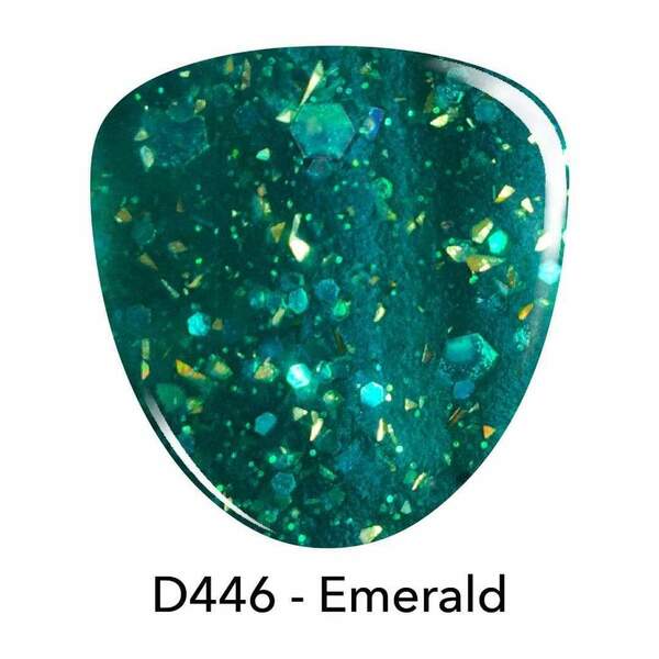 Nail polish swatch / manicure of shade Revel Emerald