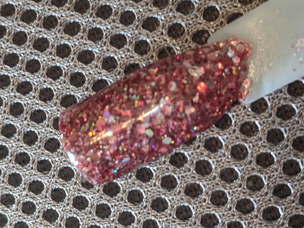 Nail polish swatch / manicure of shade Dazzle Doll Nails Rose Dazzle
