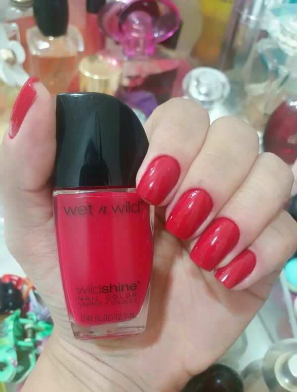 Nail polish swatch / manicure of shade wet n wild Red Red