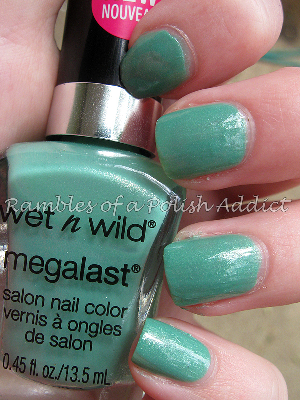 Nail polish swatch / manicure of shade wet n wild Retro Mint