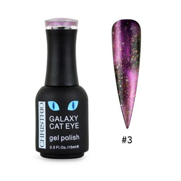 Nail polish swatch / manicure of shade Christrio Galaxy Cat Eye Gel Polish - 03