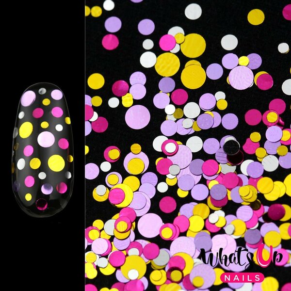 Nail polish swatch / manicure of shade Whats Up Nails Icing Confetti