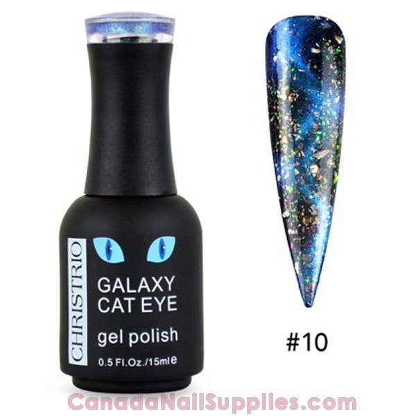 Nail polish swatch / manicure of shade Christrio Galaxy Cat Eye Gel Polish - 10