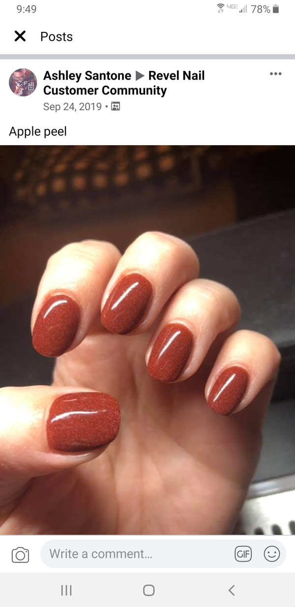 Nail polish swatch / manicure of shade Revel Apple Peel