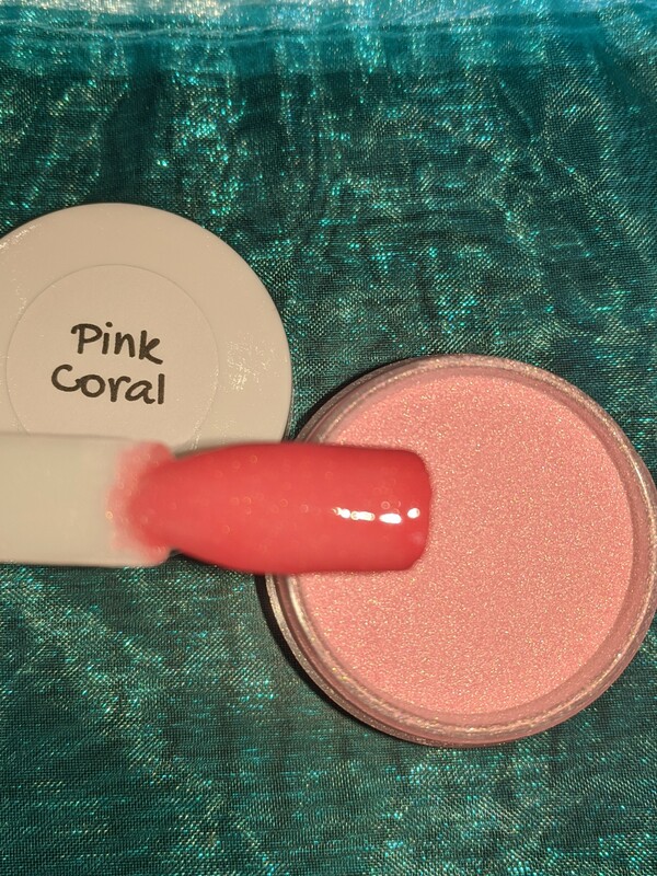 Nail polish swatch / manicure of shade Rocky Mountain Dip Powder Pink Coral