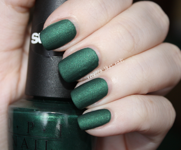 Nail polish swatch / manicure of shade OPI Here Today... Aragon Tomorrow SUEDE