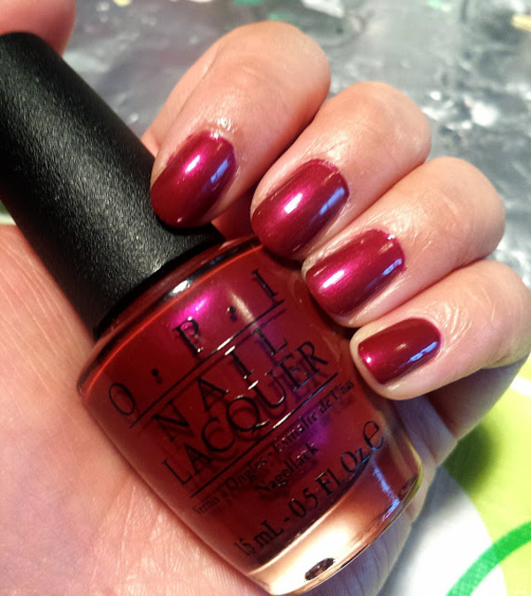 Nail polish swatch / manicure of shade OPI Thank Glogg It's Friday!