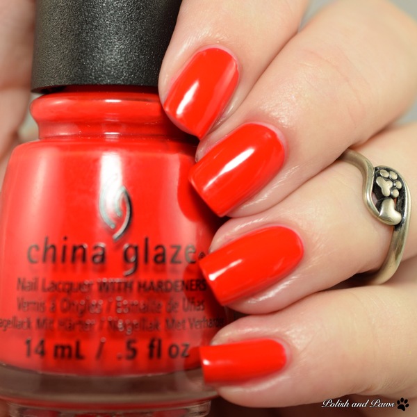 Nail polish swatch / manicure of shade China Glaze Flame-Boyant