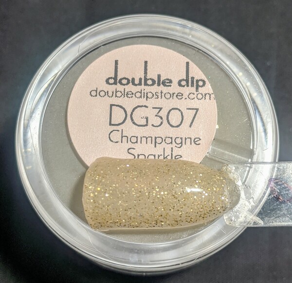 Nail polish swatch / manicure of shade Double Dip Champagne Sparkle
