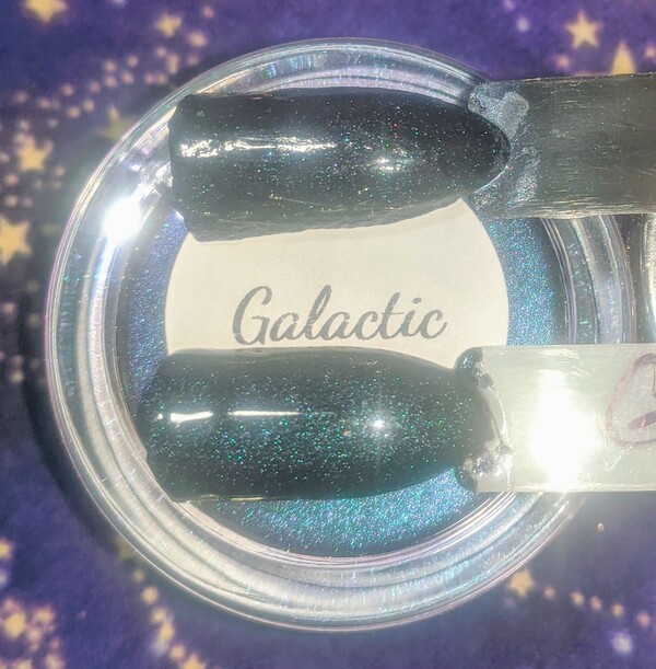 Nail polish swatch / manicure of shade Dazzle Doll Nails Galactic