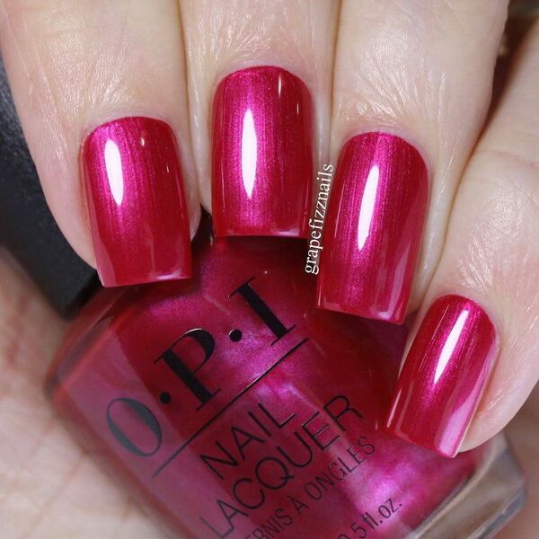 Nail polish swatch / manicure of shade OPI Merry In Cranberry