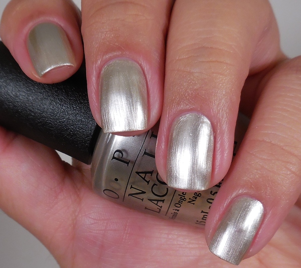 Nail polish swatch / manicure of shade OPI This Silver’s Mine!