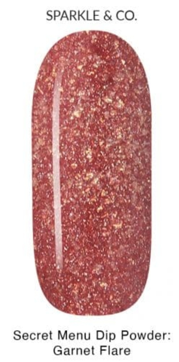 Nail polish swatch / manicure of shade Sparkle and Co. Garnet Flare
