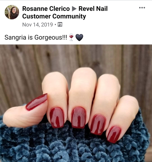 Nail polish swatch / manicure of shade Revel Sangria