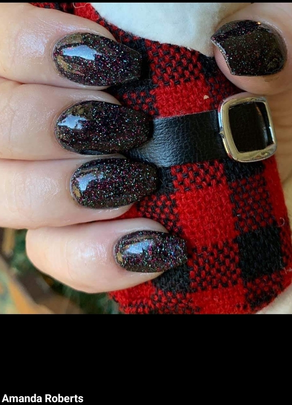 Nail polish swatch / manicure of shade Sparkle and Co. Lit as a Christmas Tree