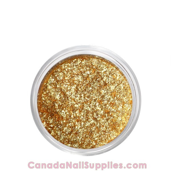 Nail polish swatch / manicure of shade Moyra Stardust Glitter - Gold