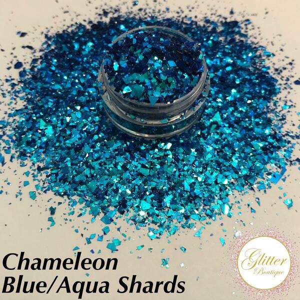 Nail polish swatch / manicure of shade Glitter Boutique Canada Blue Aqua Shards