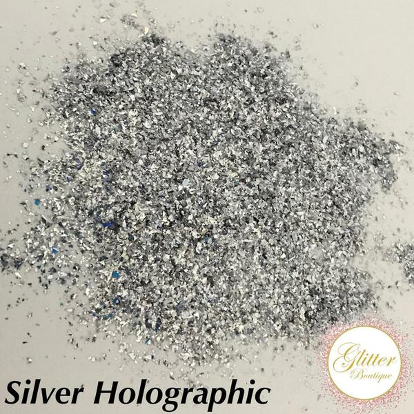 Nail polish swatch / manicure of shade Glitter Boutique Canada Sliver Holographic Shards