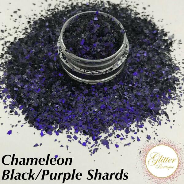 Nail polish swatch / manicure of shade Glitter Boutique Canada Black-Purple