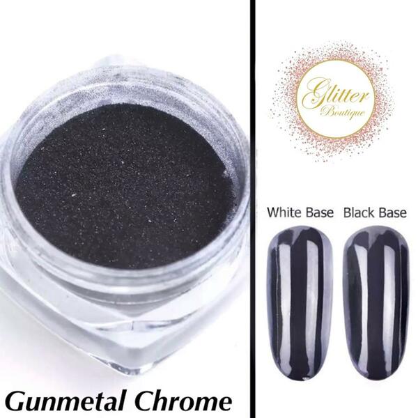 Nail polish swatch / manicure of shade Glitter Boutique Canada Gunmetal