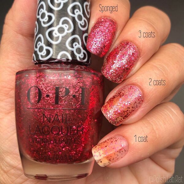 Nail polish swatch / manicure of shade OPI Dream In Glitter