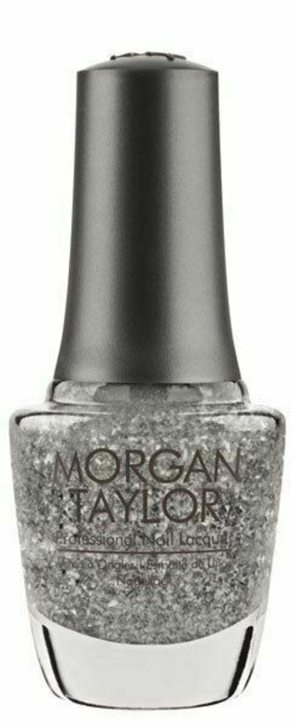 Nail polish swatch / manicure of shade Morgan Taylor Silver In My Stockings