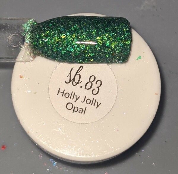 Nail polish swatch / manicure of shade Sparkle and Co. Holly Jolly Opal