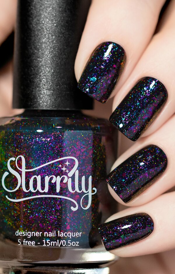 Nail polish swatch / manicure of shade Starrily Deep Space
