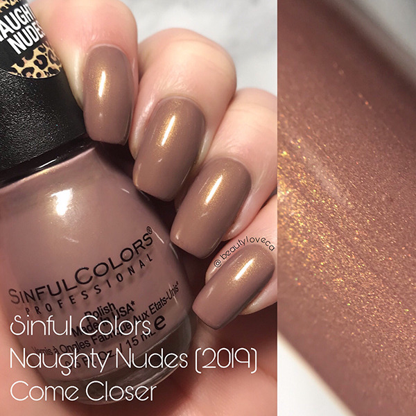 Nail polish swatch / manicure of shade Sinful Colors Come closer