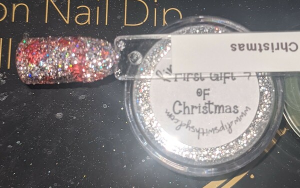 Nail polish swatch / manicure of shade Dips With Syd The First Gift of Christmas